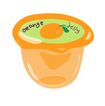 Pot of orange jelly