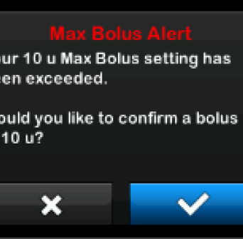 Pump Max Bolus Alert