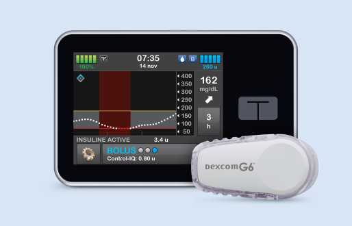 Pompe à insuline t:slim X2 équipée de la technologie BASAL-IQ™