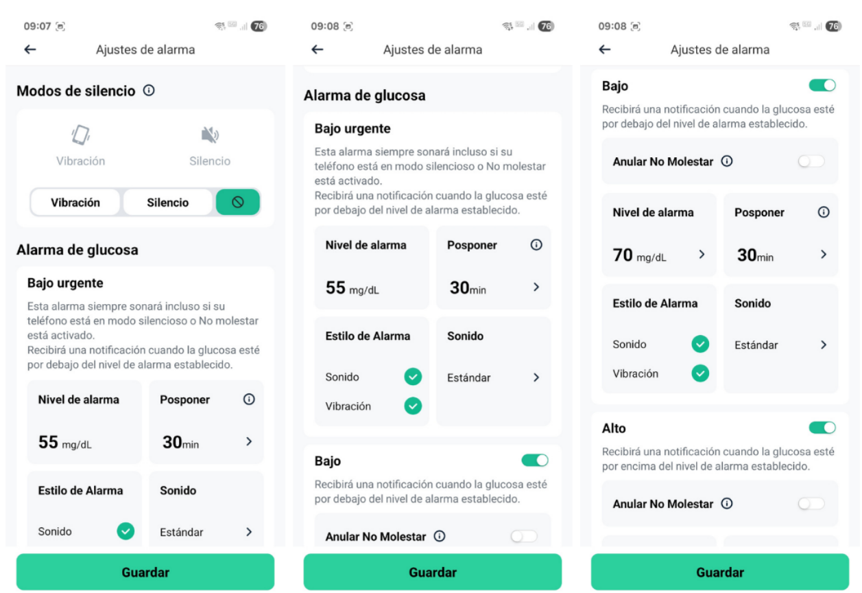 sibionics gs1 alarms