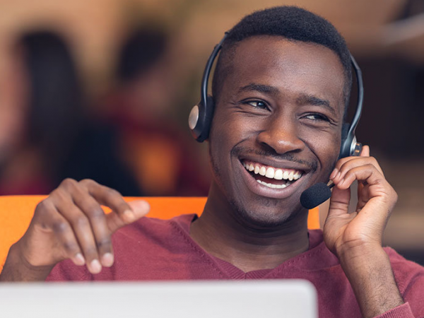 Call Centre Man On Phone