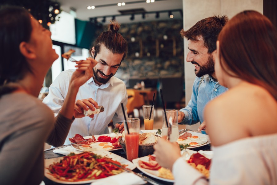 People eating in a restaurant