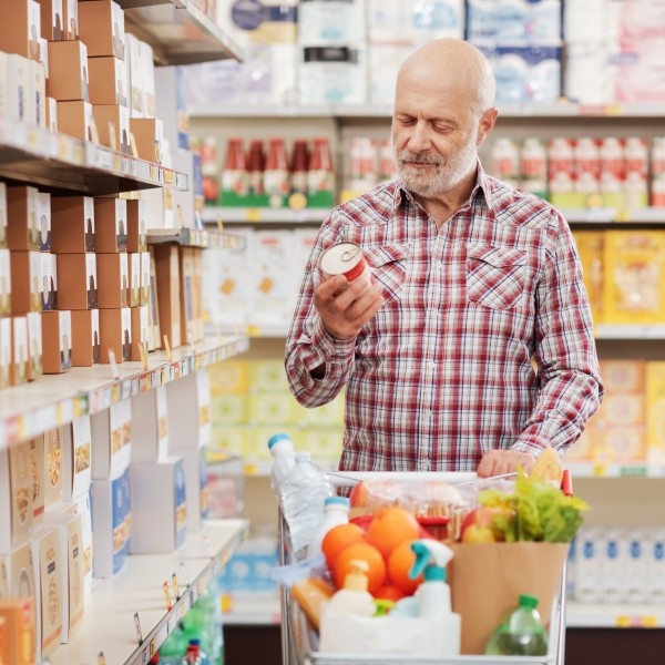 Man shopping groceries
