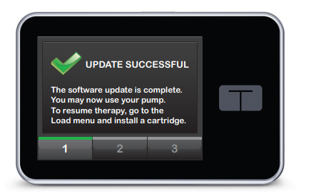 Pump screen update success