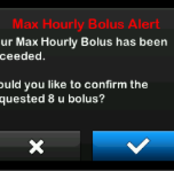 Pump Max Bolus Alert 3