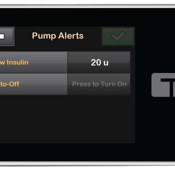 Pump Alerts screen