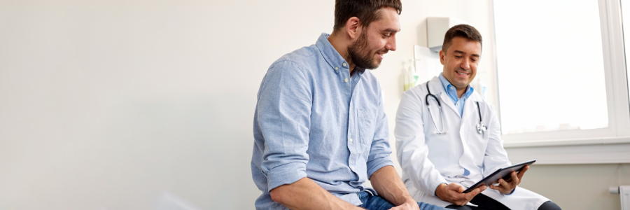 Person discussing HbA1c test