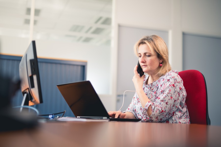 Customer Service person on the phone