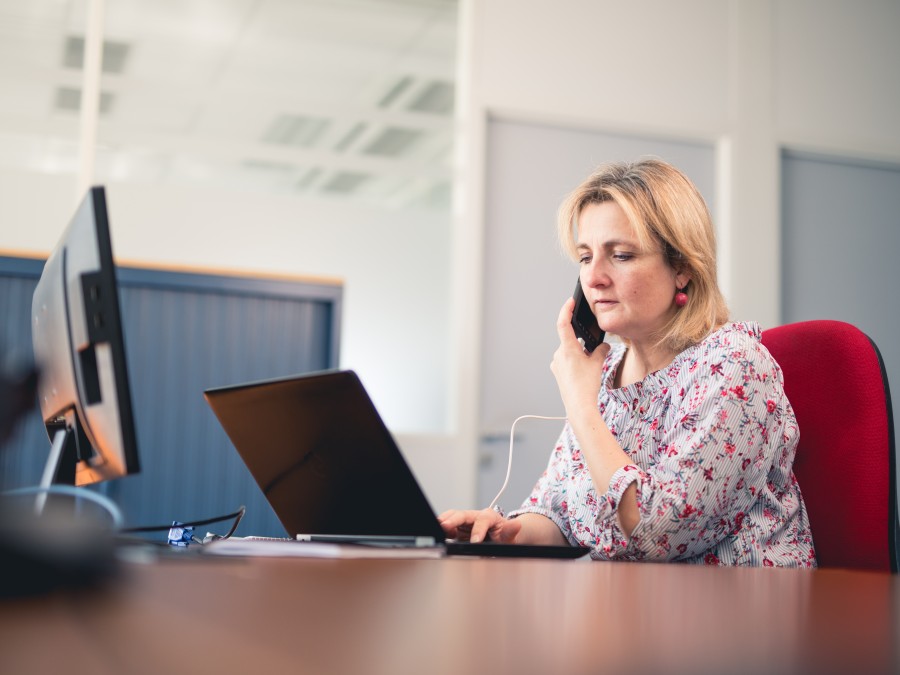 Customer Service person on the phone